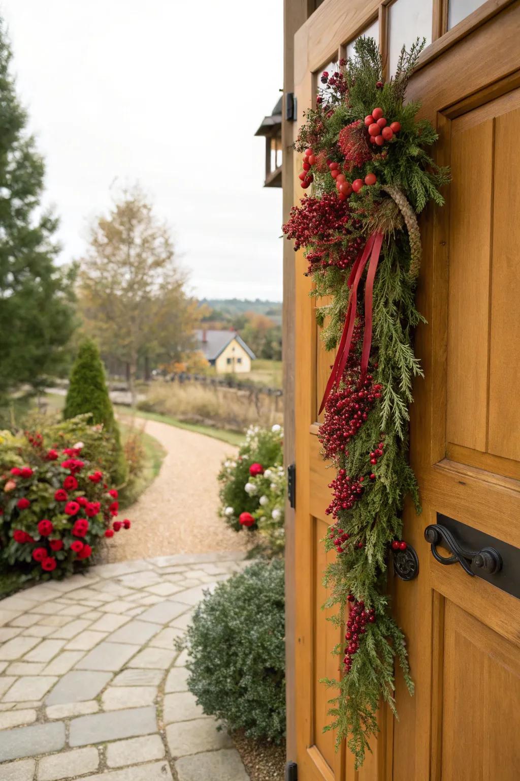 Warm and natural door addition for February.