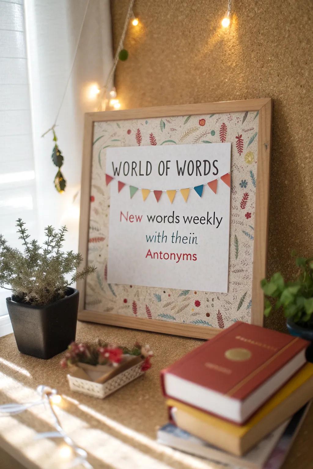 Broaden vocabulary and language skills using a dynamic word wall.