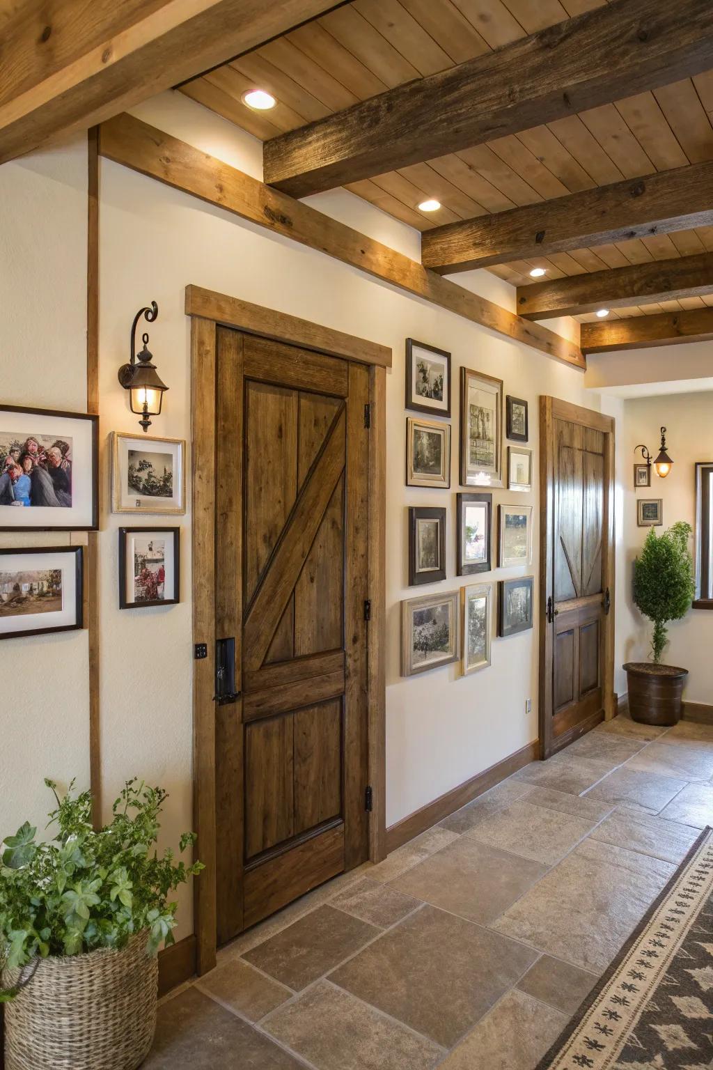 Family photos personalize your entryway.