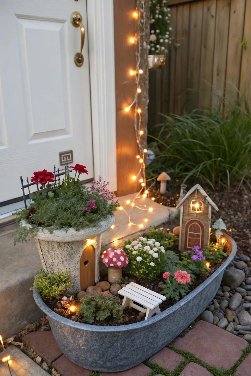 Delight guests with a magical fairy garden.