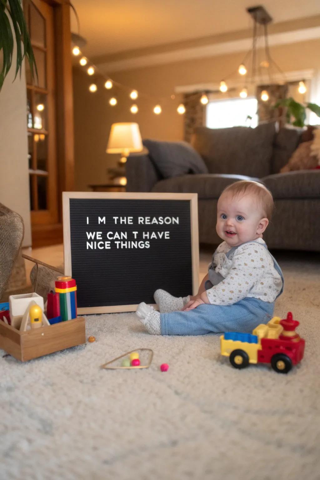 Showing the chaos of babyhood.