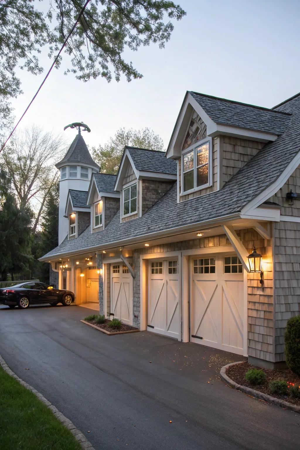 Unbalanced dormers offer an intriguing and unique visual appeal.