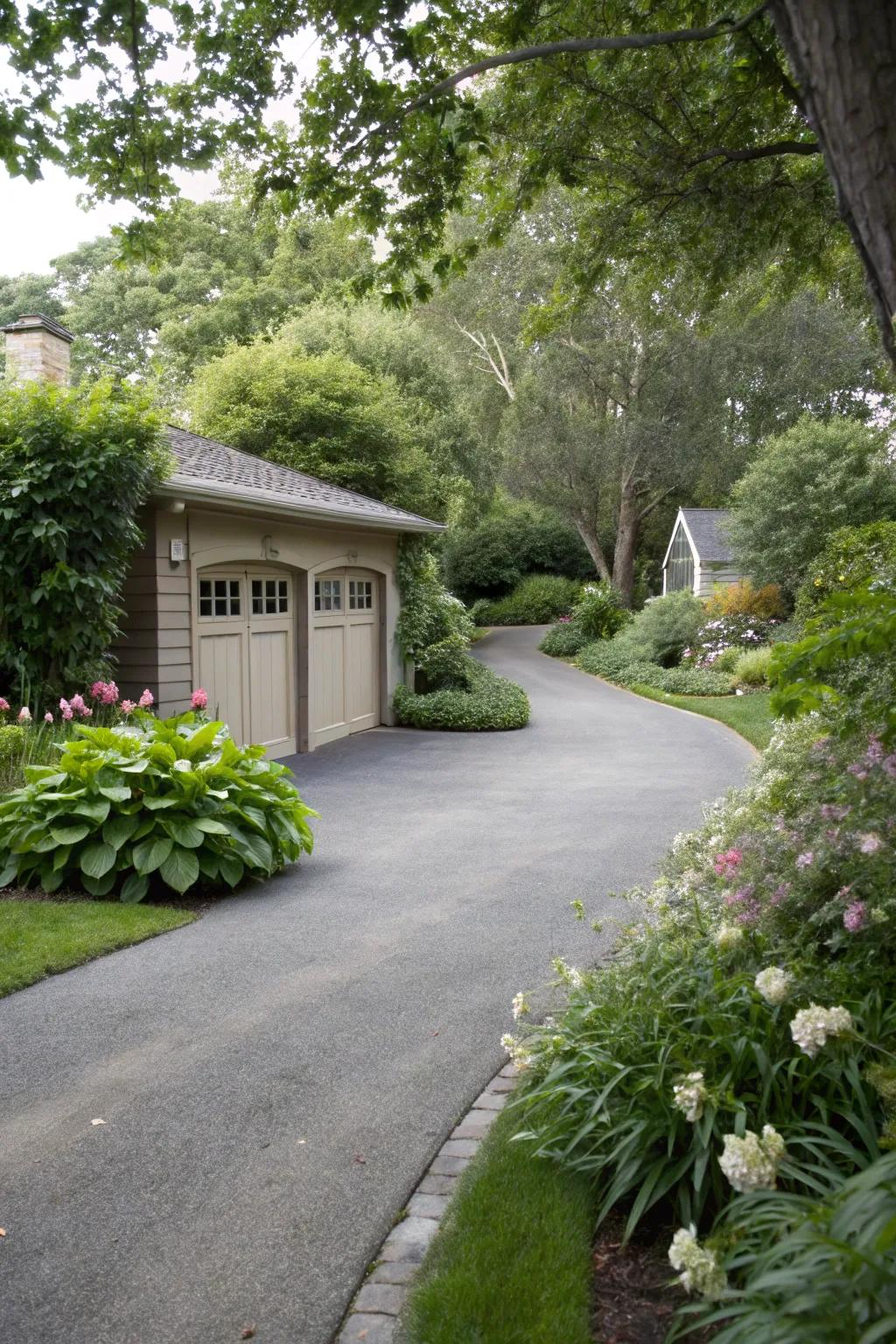 Driveways that integrate with landscaping for a unified appearance.
