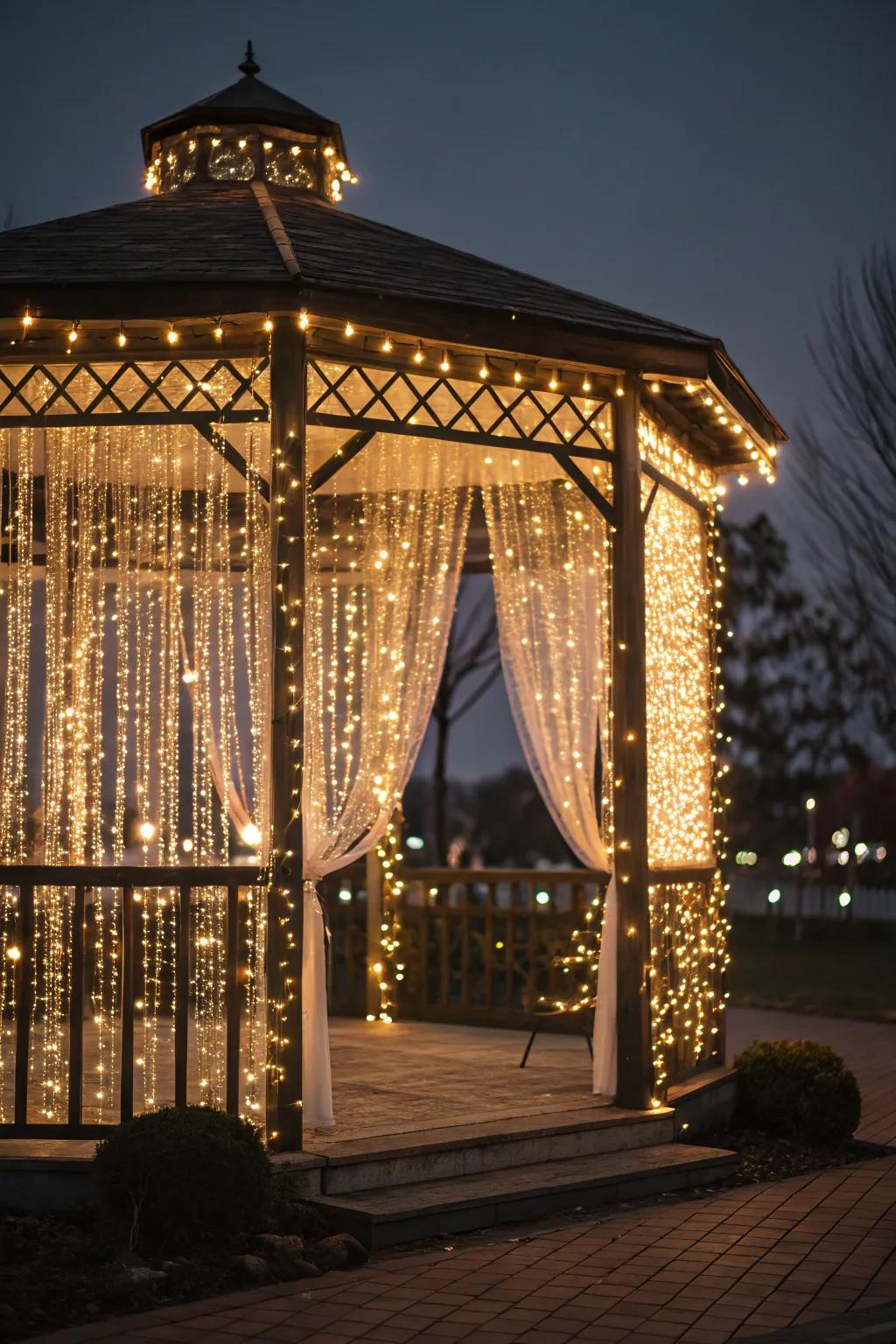 A curtain of lights offers a dramatic and exquisite backdrop.