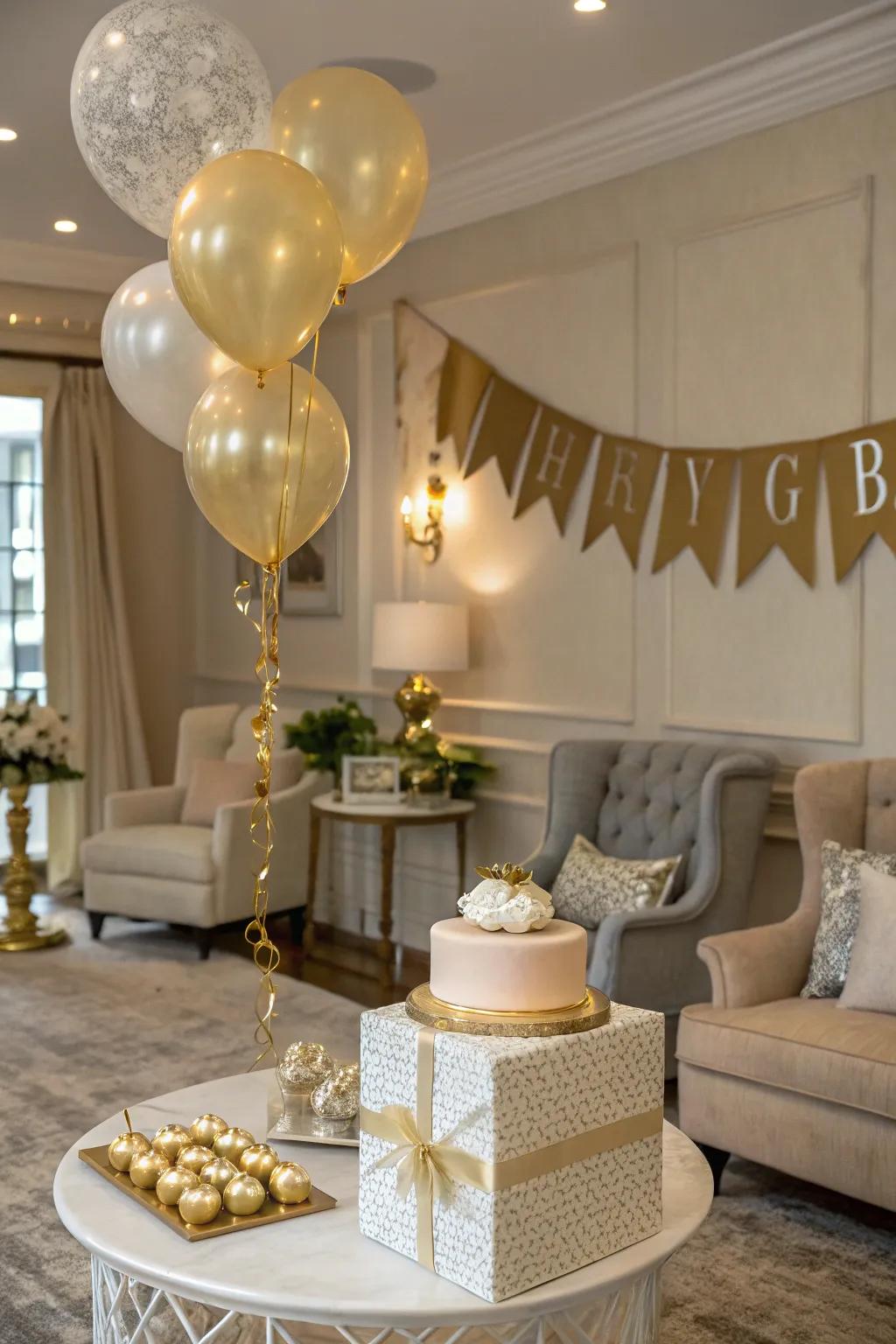 Elevate your party's style with refined gilt embellishments.