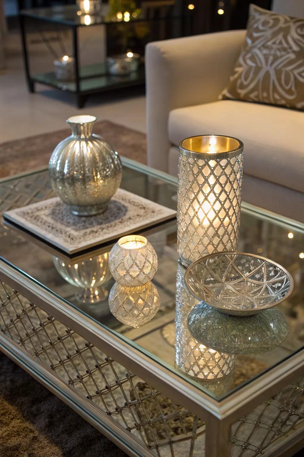 Mirrored surfaces inject a dynamic light spectrum.