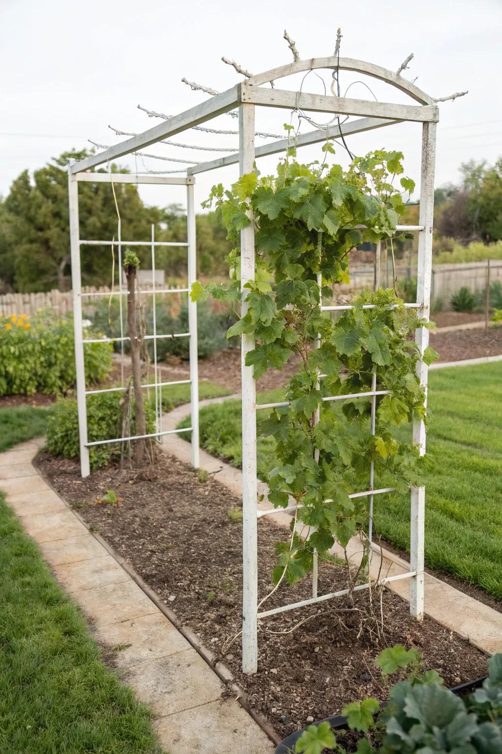 Basic cord structures highlight the elegance of grapevines.