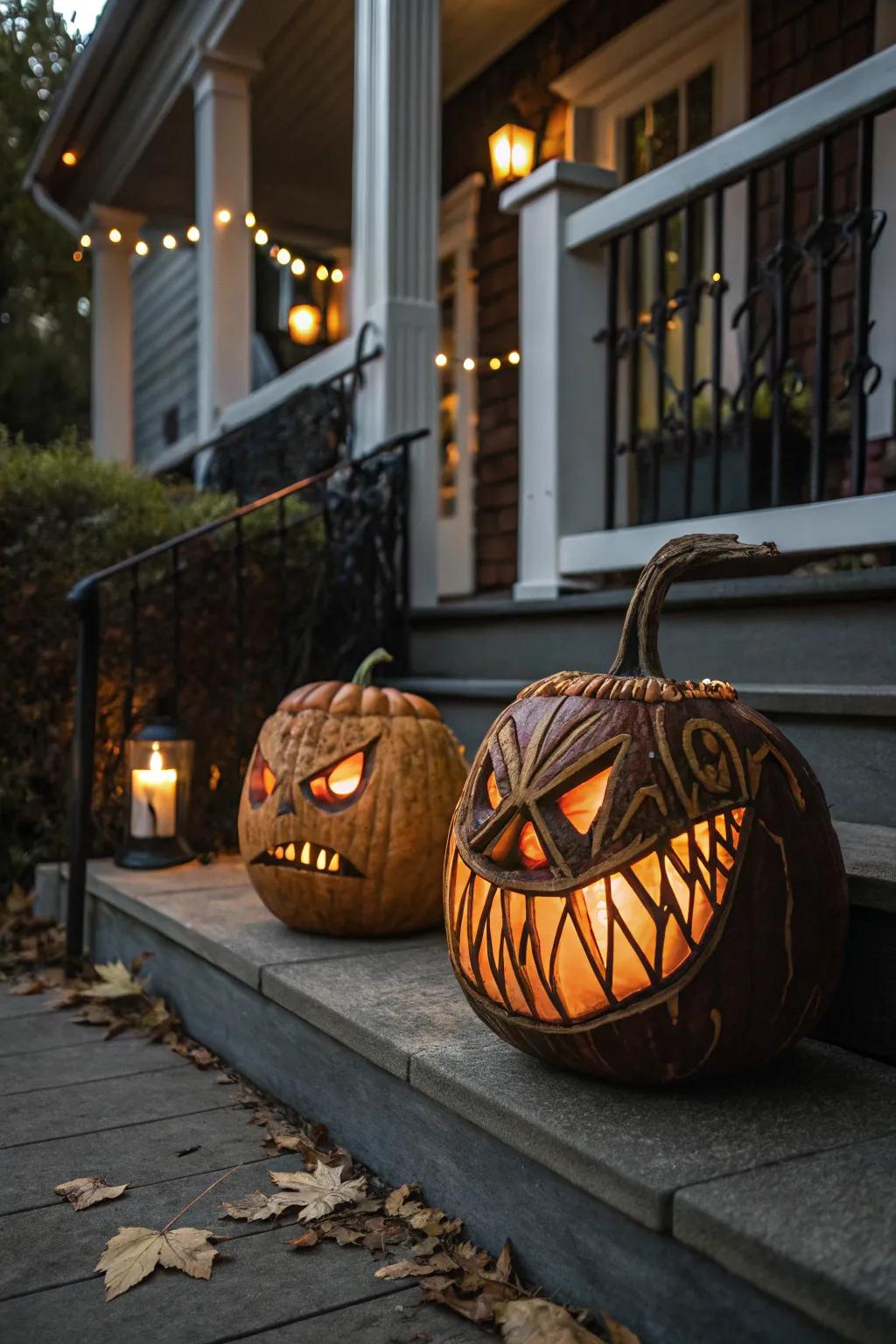 Vampire gourds offer a whimsical twist on classic gourd sculpting.