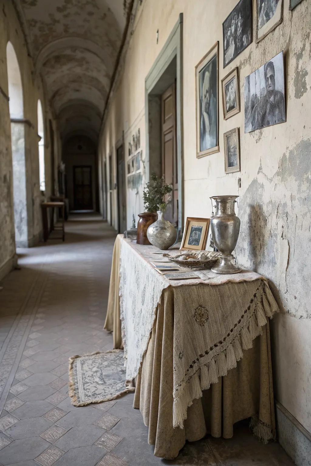 Decaying decor evokes a gothic feel.