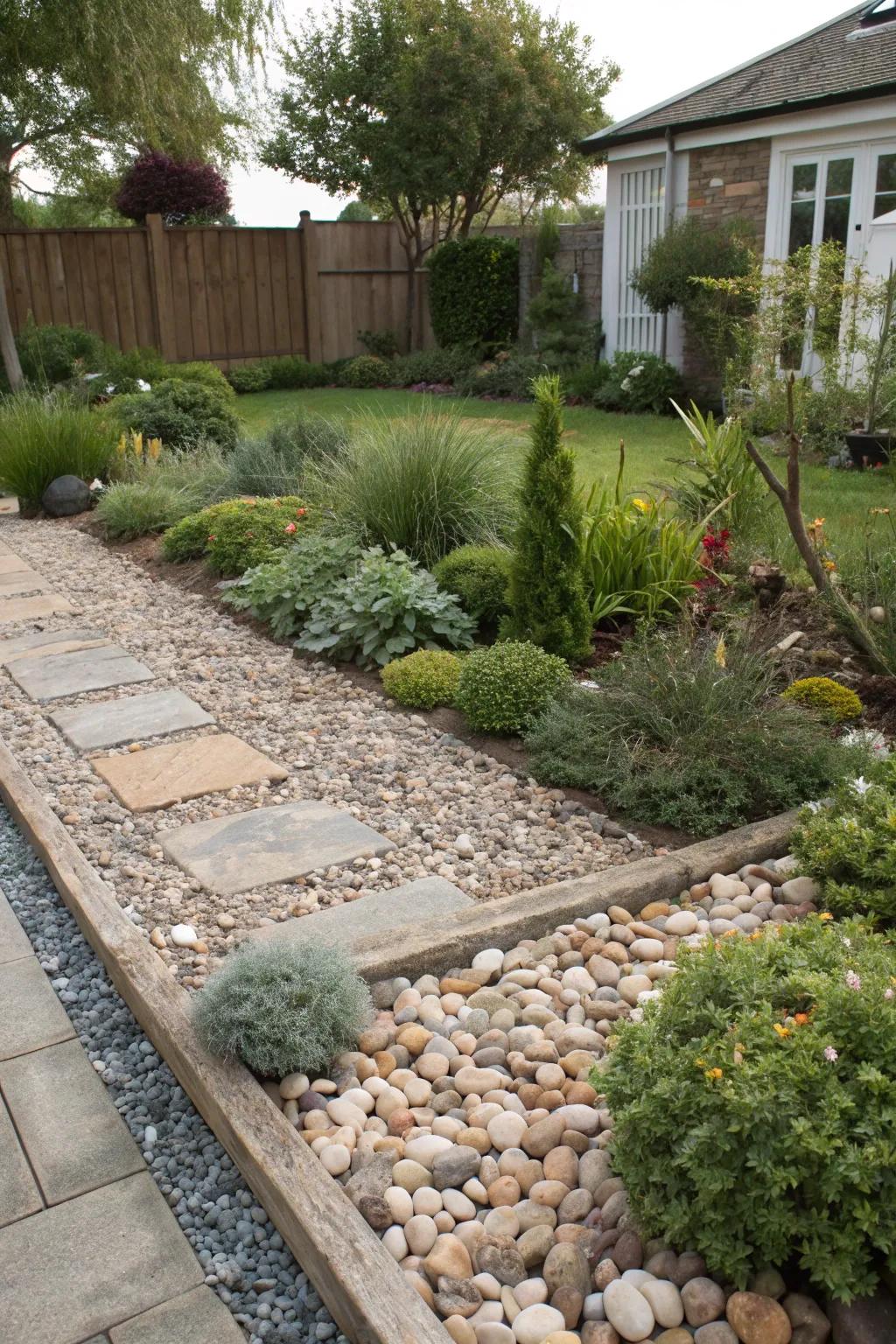 Any garden gains decorative texture from pebbles and gravel.