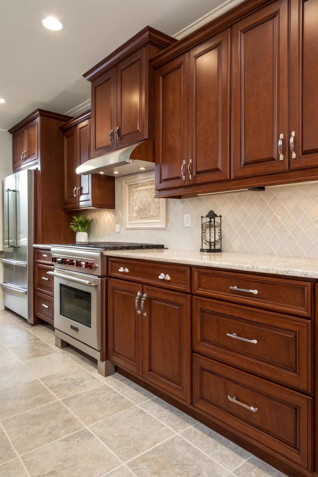 White porcelain pulls make a classic and fresh contrast.