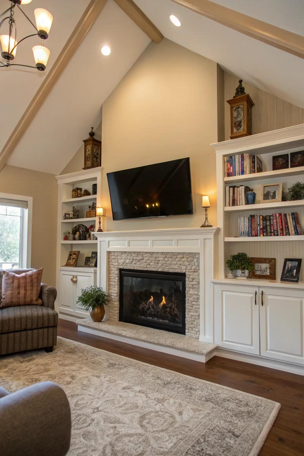 Blend style and practicality with intelligent above-fireplace features.