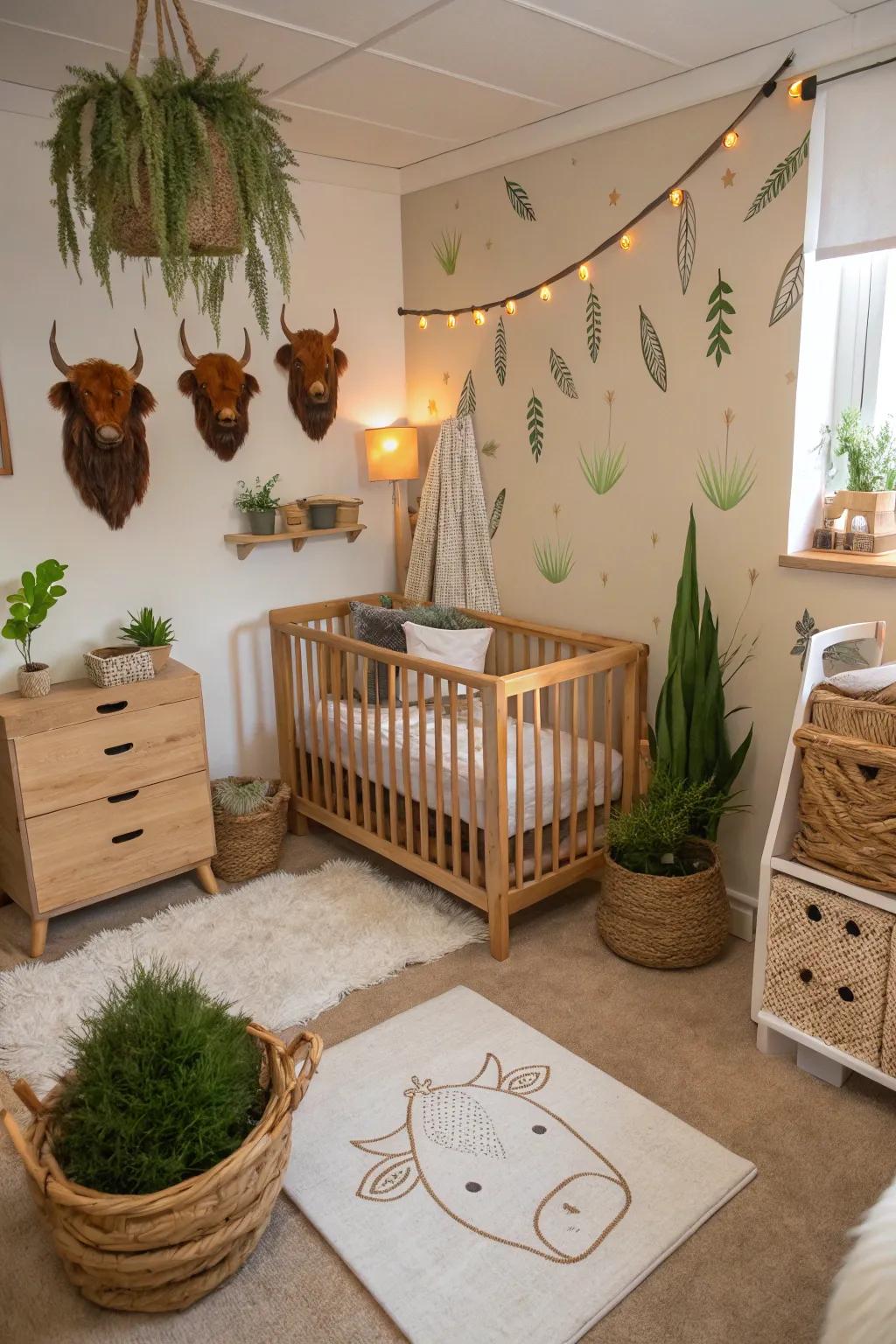 Authentic elements incorporate surface pattern and energy into the nursery.