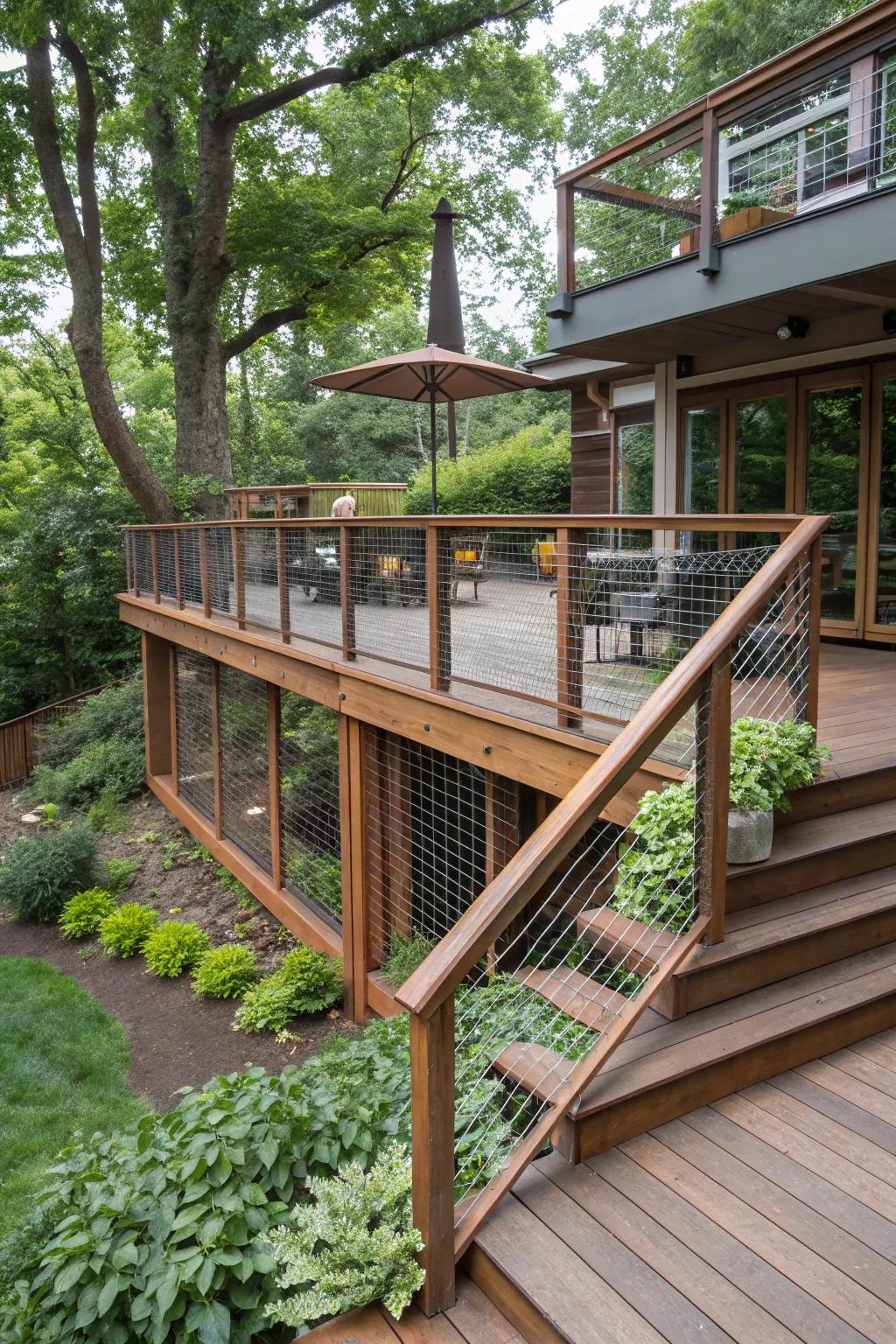 Layered levels enhance dimension and visual interest on decks.