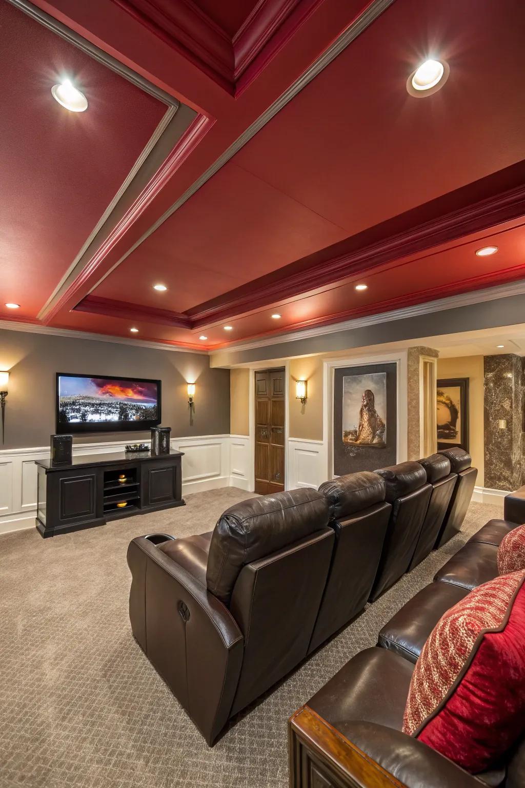 Make a statement with a colored ceiling.