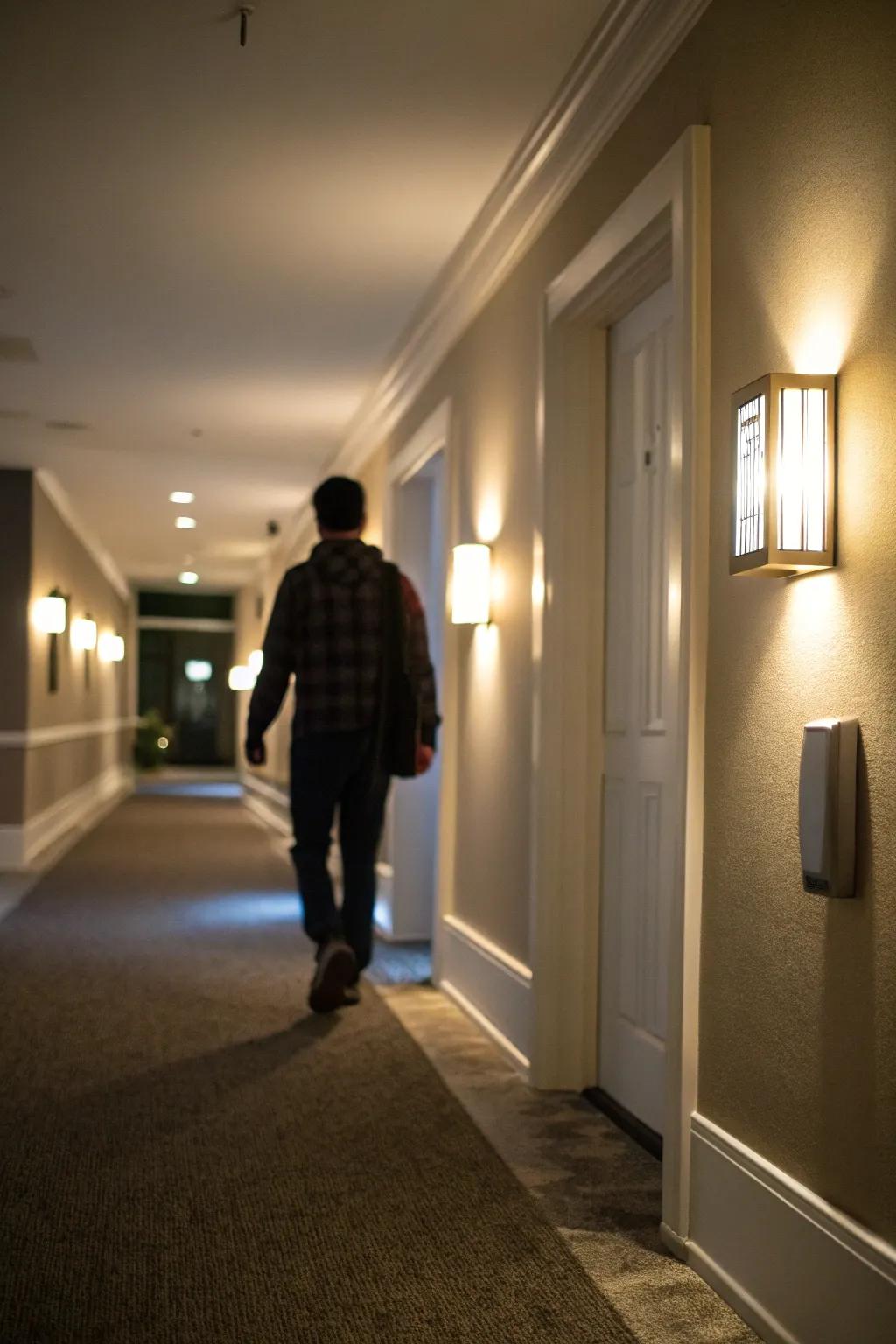 Navigate safely at night with motion-activated lighting.