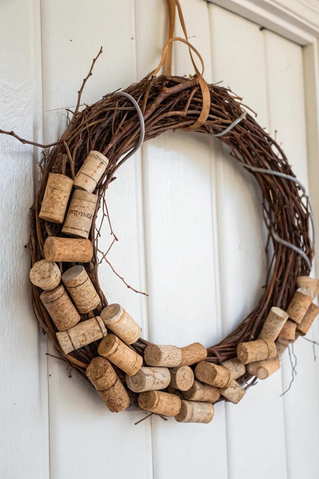 Craft your memories into a stunning climbing plant and stopper wreath that whispers stories of special occasions.