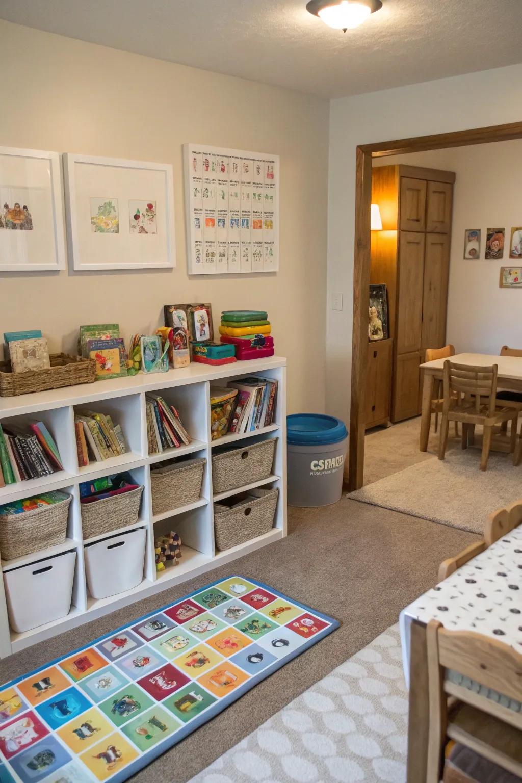 Activity zones help organize and structure your homeschool room.