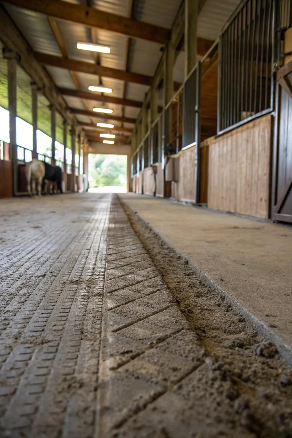 Broom-finished concrete adds safety and grip to traditional concrete flooring.