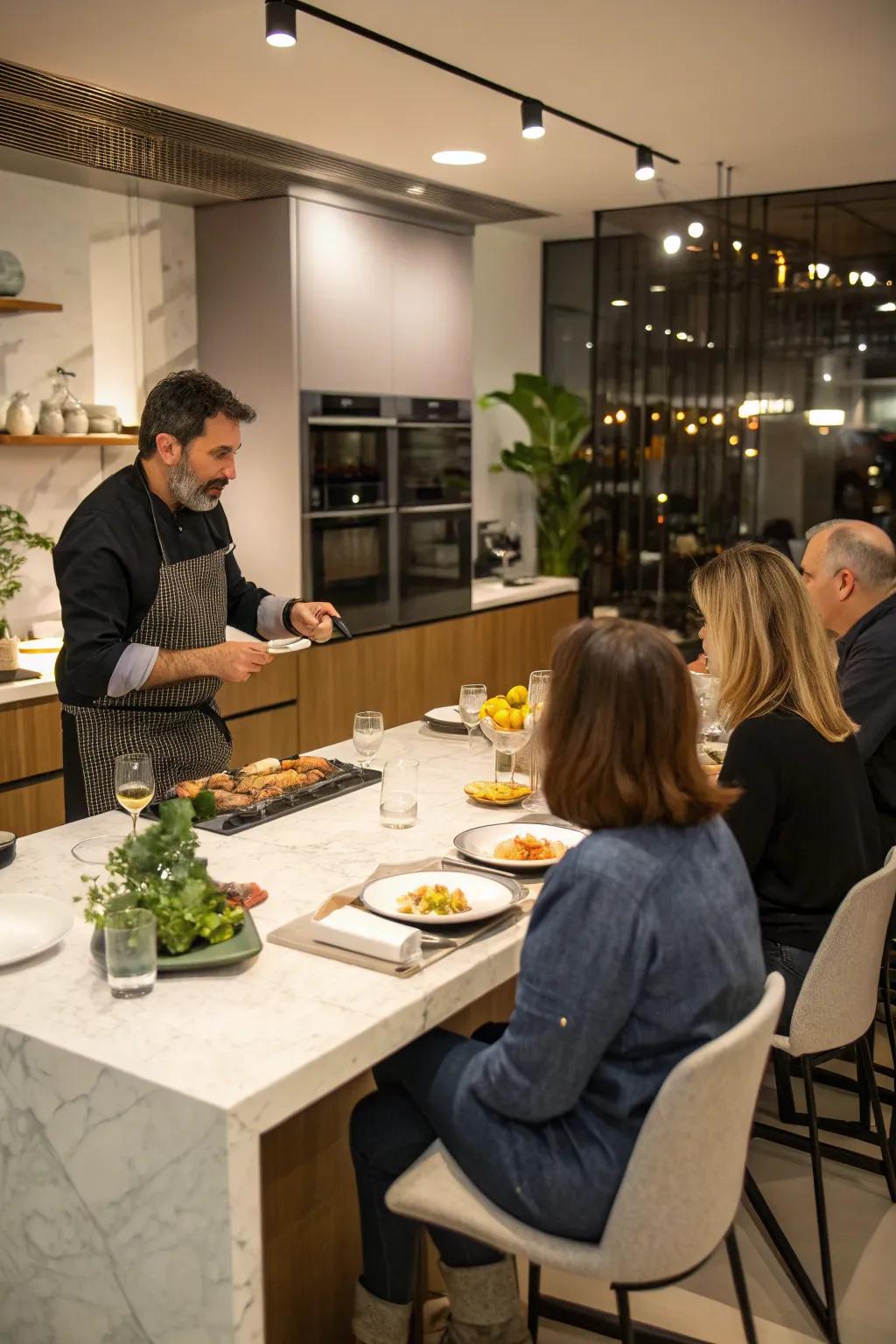 A captivating cooking demo for housewarming guests