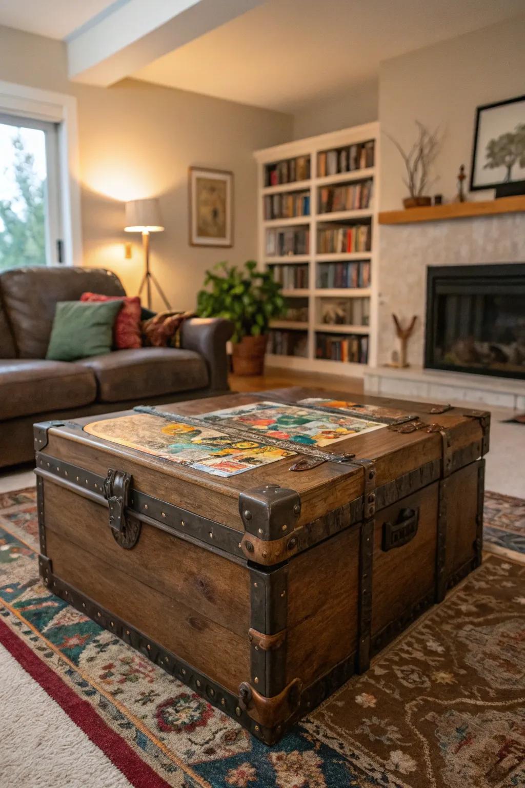 A decorative trunk that doubles as stylish puzzle storage.
