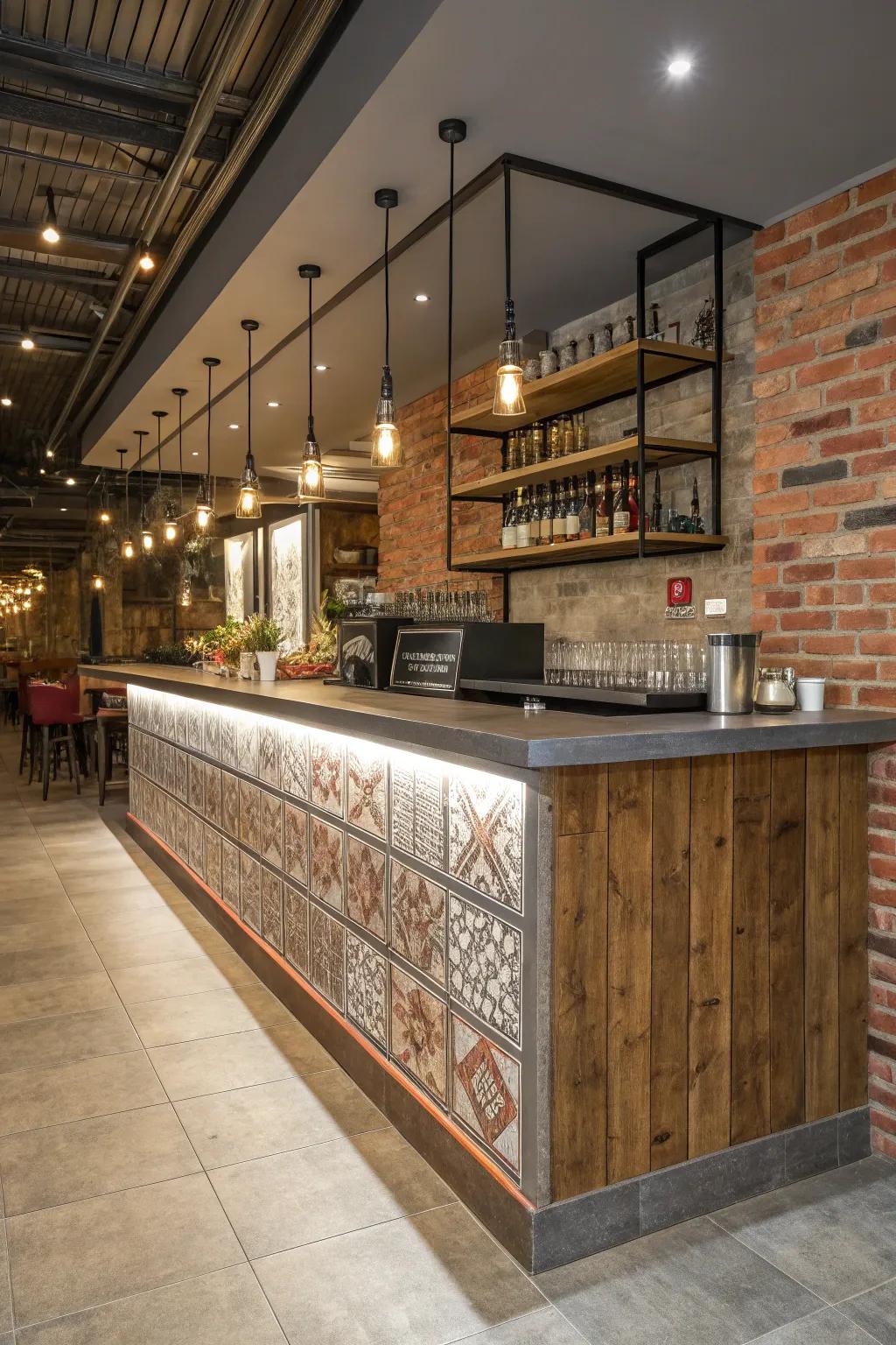 The use of combined materials gives your design dimension and appeal.