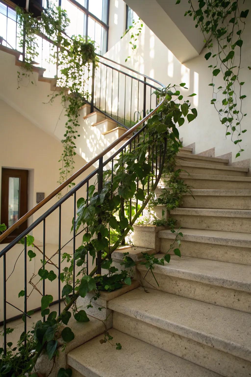 Craft an organic ascent with stairway heartleaf philodendrons.