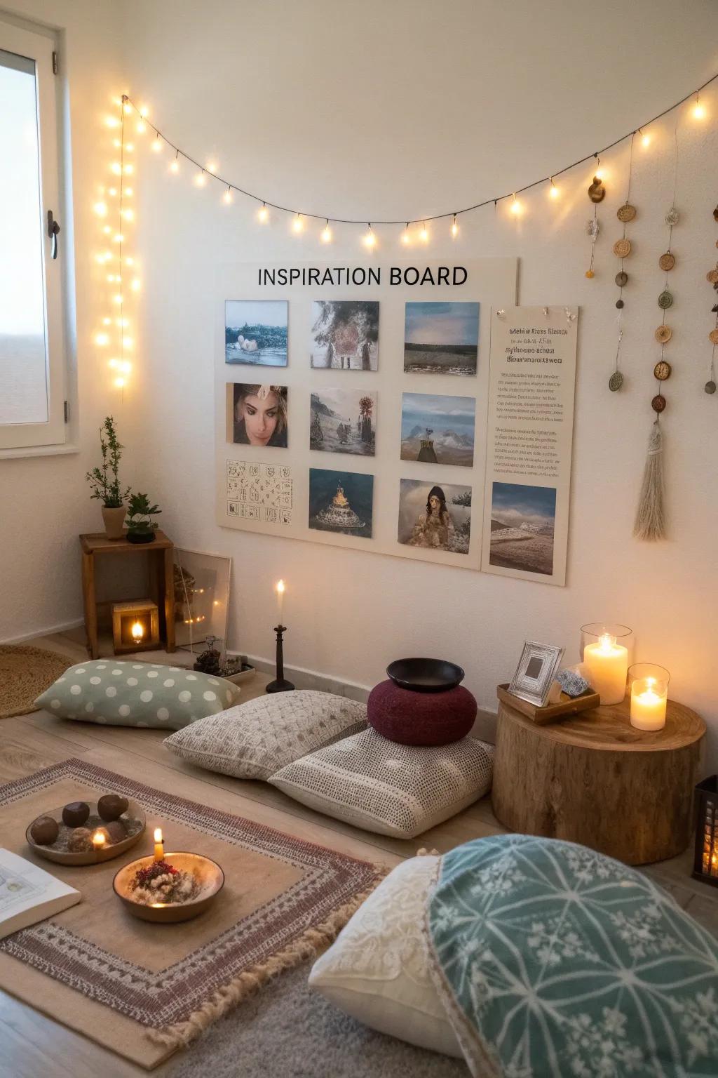Promote mindfulness with a board dedicated to presence and reflection.