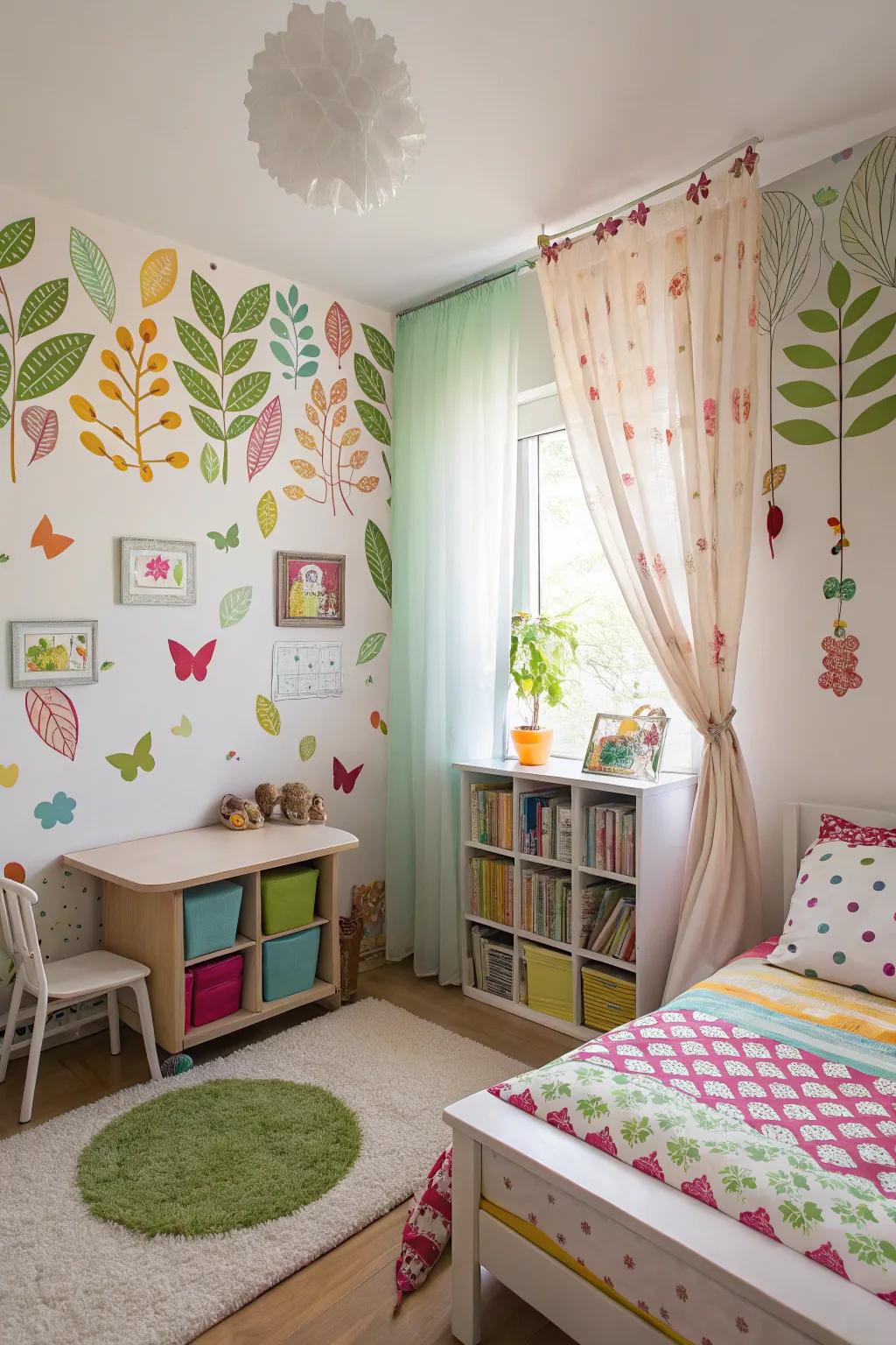 Nature-themed décor brings a calming, natural vibe.
