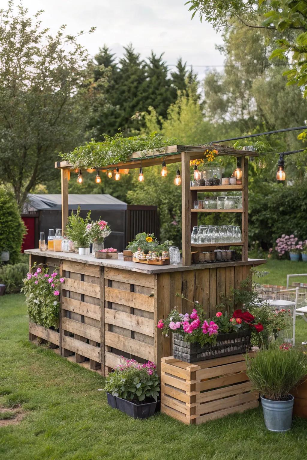 For hosting outdoor events, a garden bar is ideal.