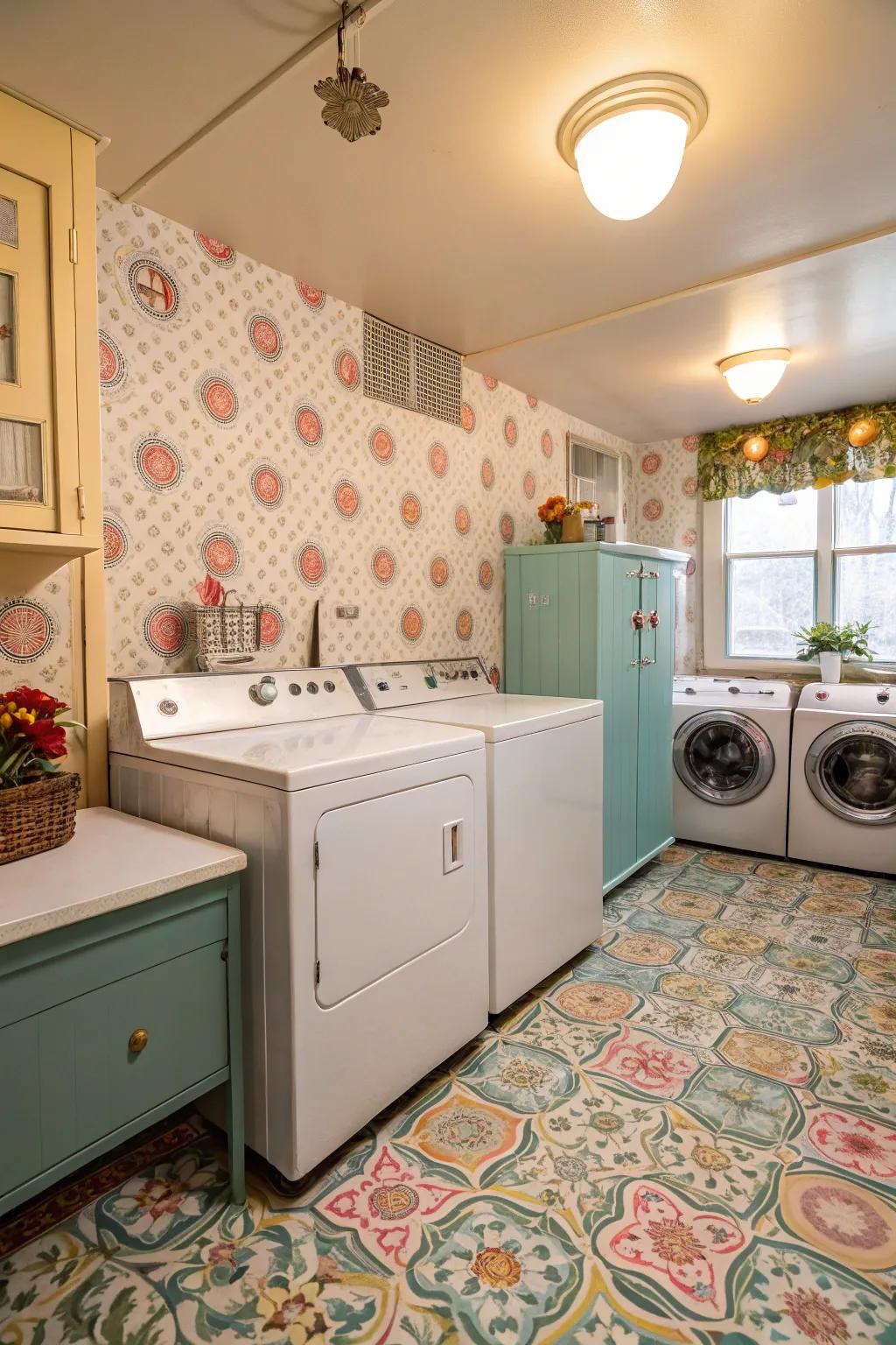 Period-patterned covering adds charm and nostalgia.