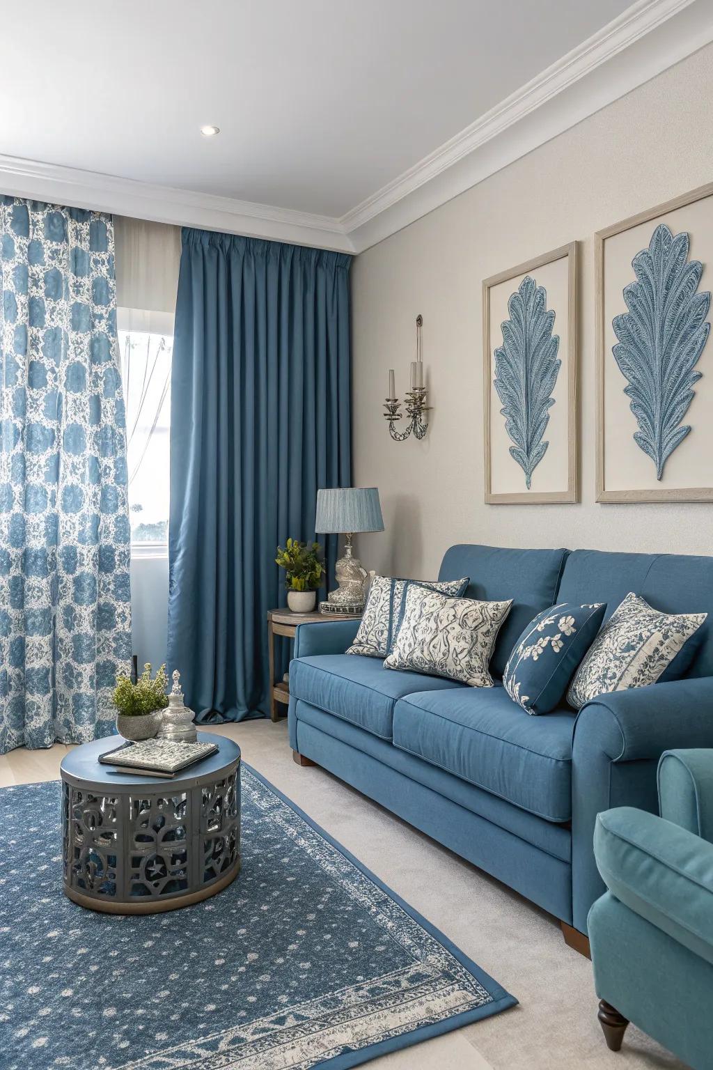 Single-hue palettes offer a bold and cohesive living room look.