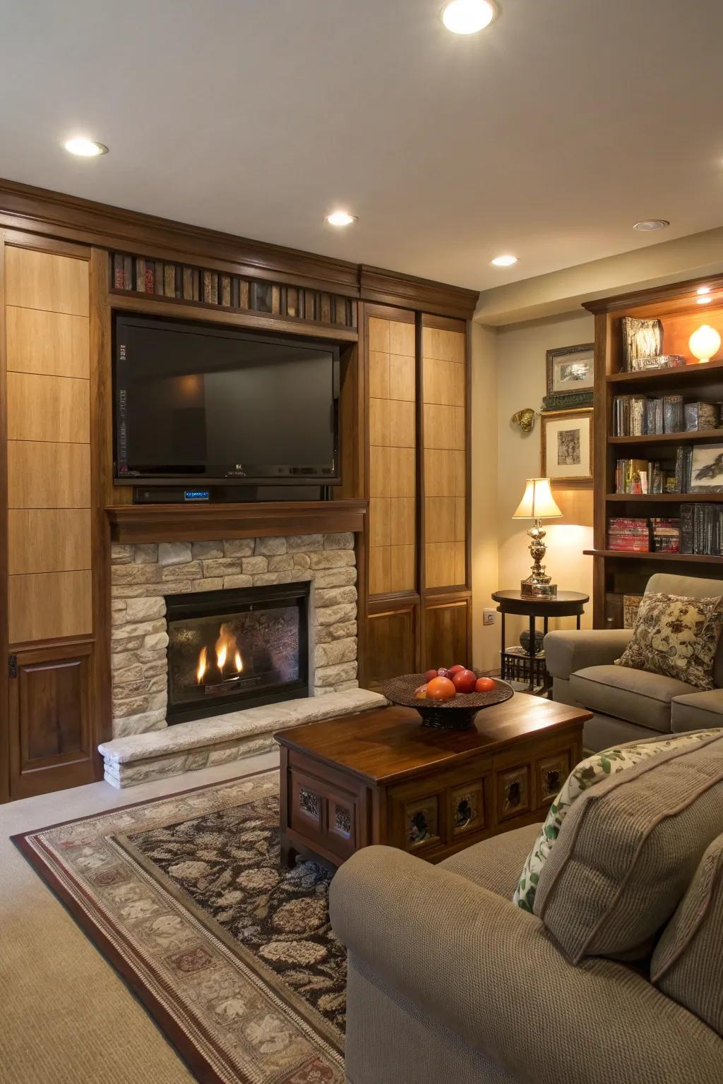 Hidden TV solutions keep a tidy appearance.