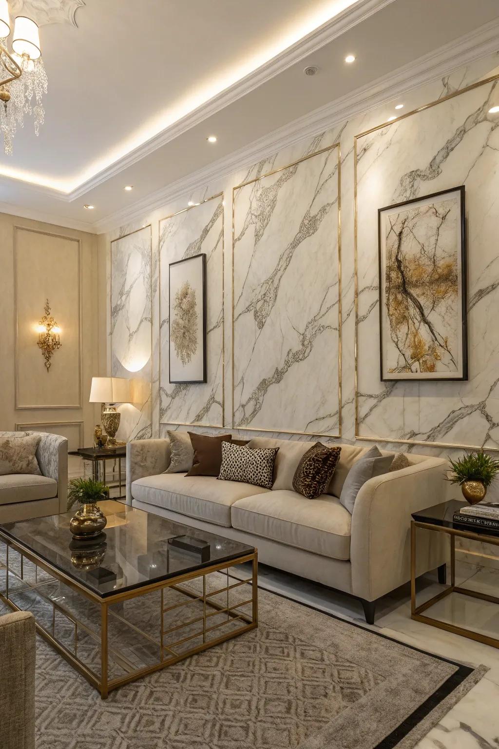 Marble panels bring timeless elegance to your home.