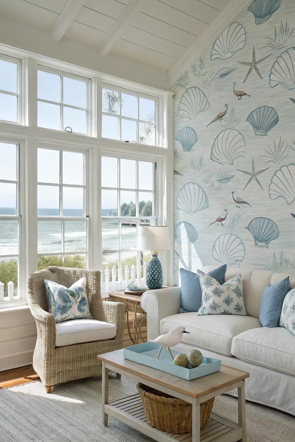Coastal themes create a relaxing and tranquil atmosphere.