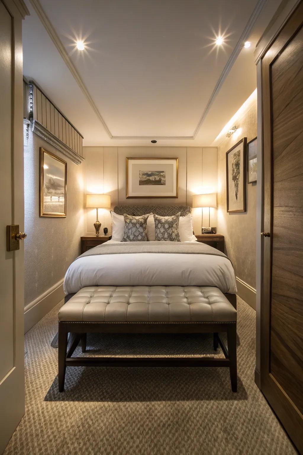 A bench can bring style and function to your room.