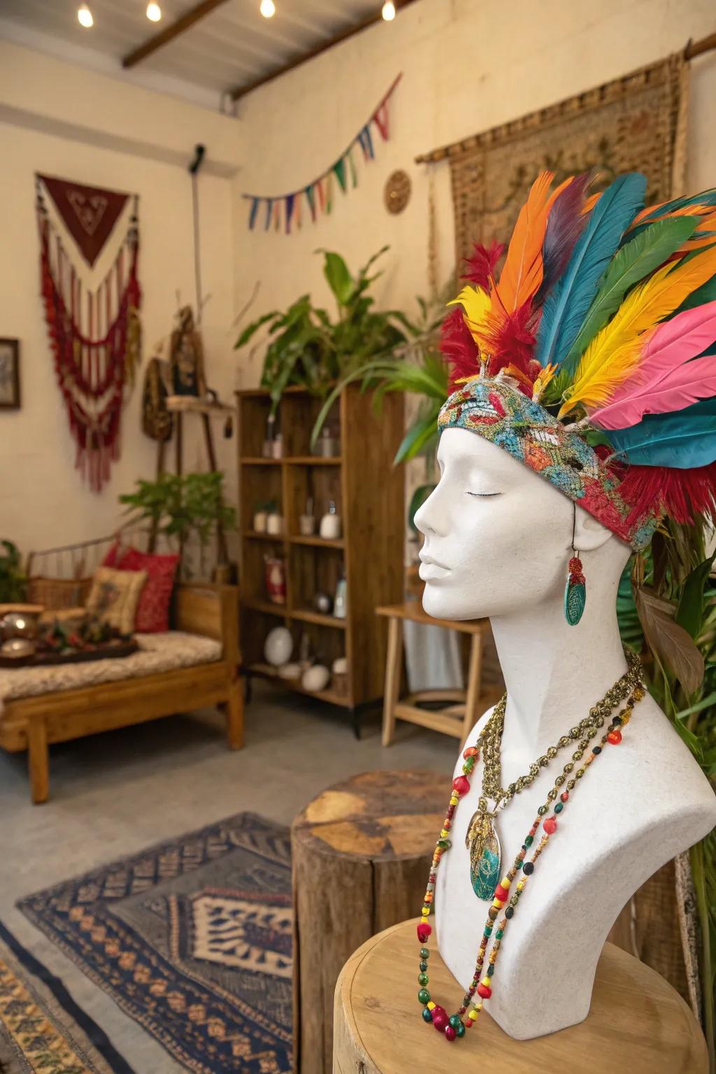 Free-spirited elements fashion a relaxed and artistic vibe.