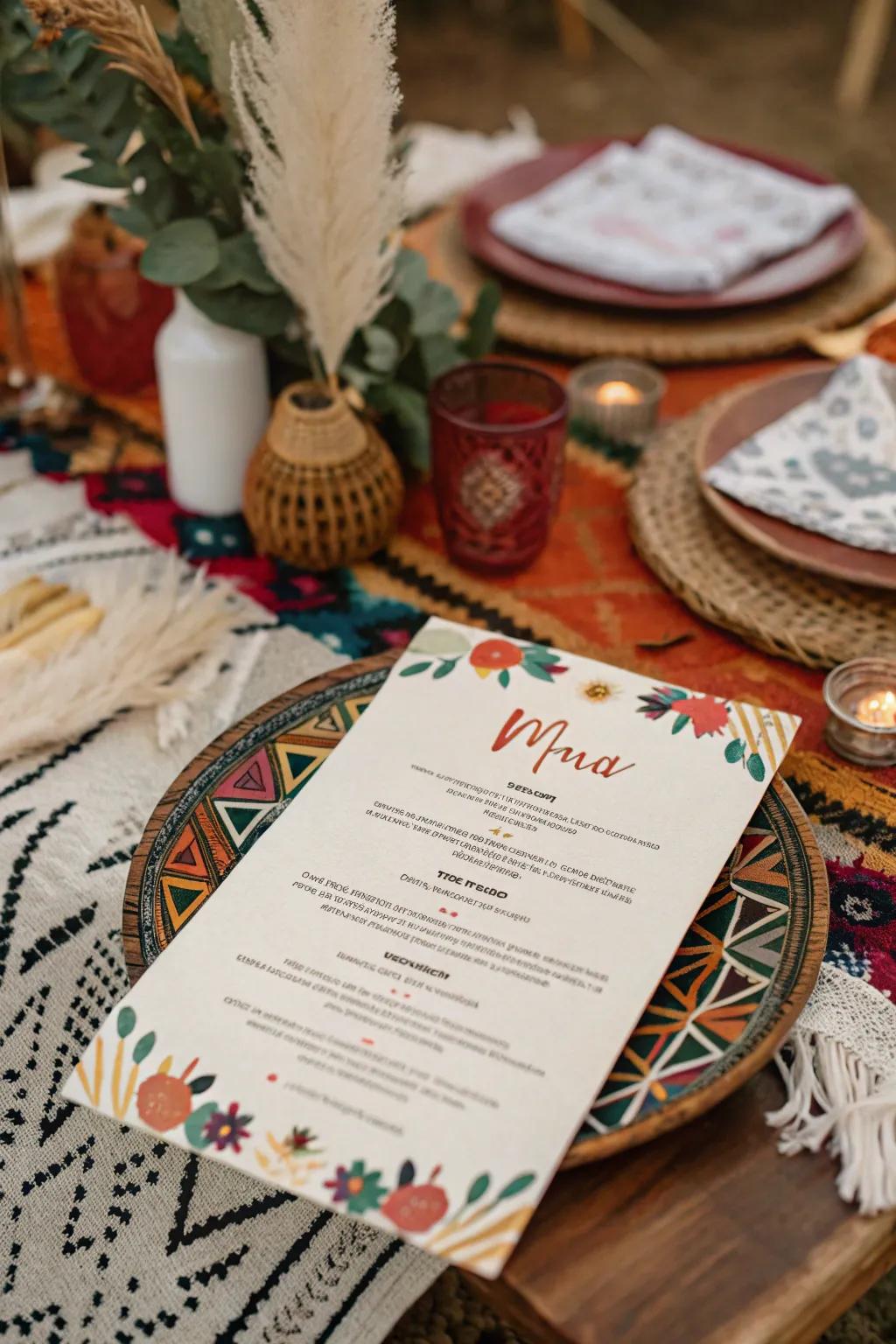 Assorted backdrops offer a distinctive, personalized style to your menu.