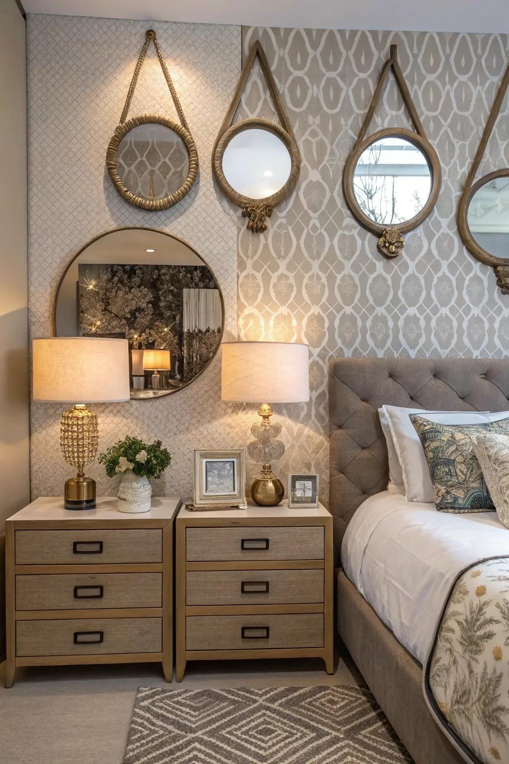 Mirrors with unique shapes bring surprise and innovation to the interior.