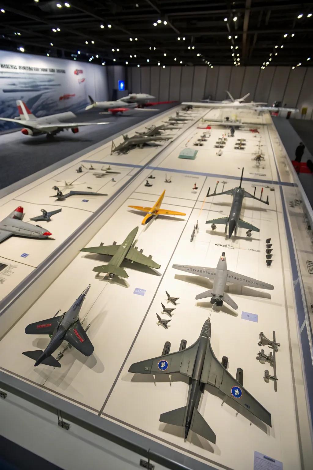 Themed sections add a storytelling layer to your model airplane display.