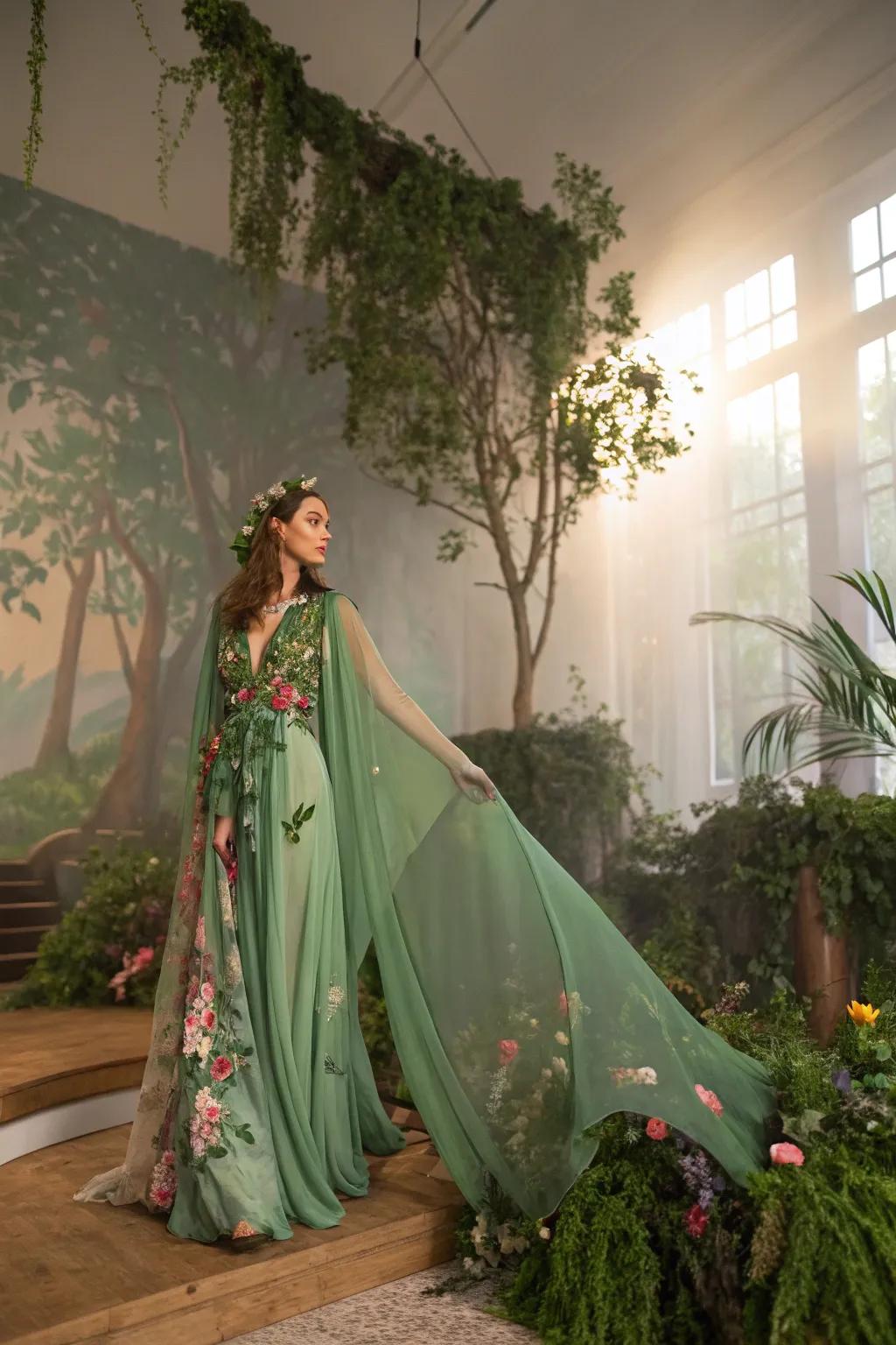 A magical forest fairy costume with natural elegance.