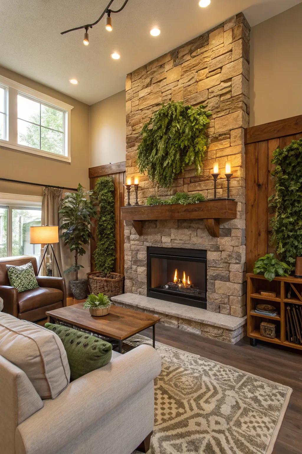 Environmentally friendly components fashion a stylish and sustainable space.