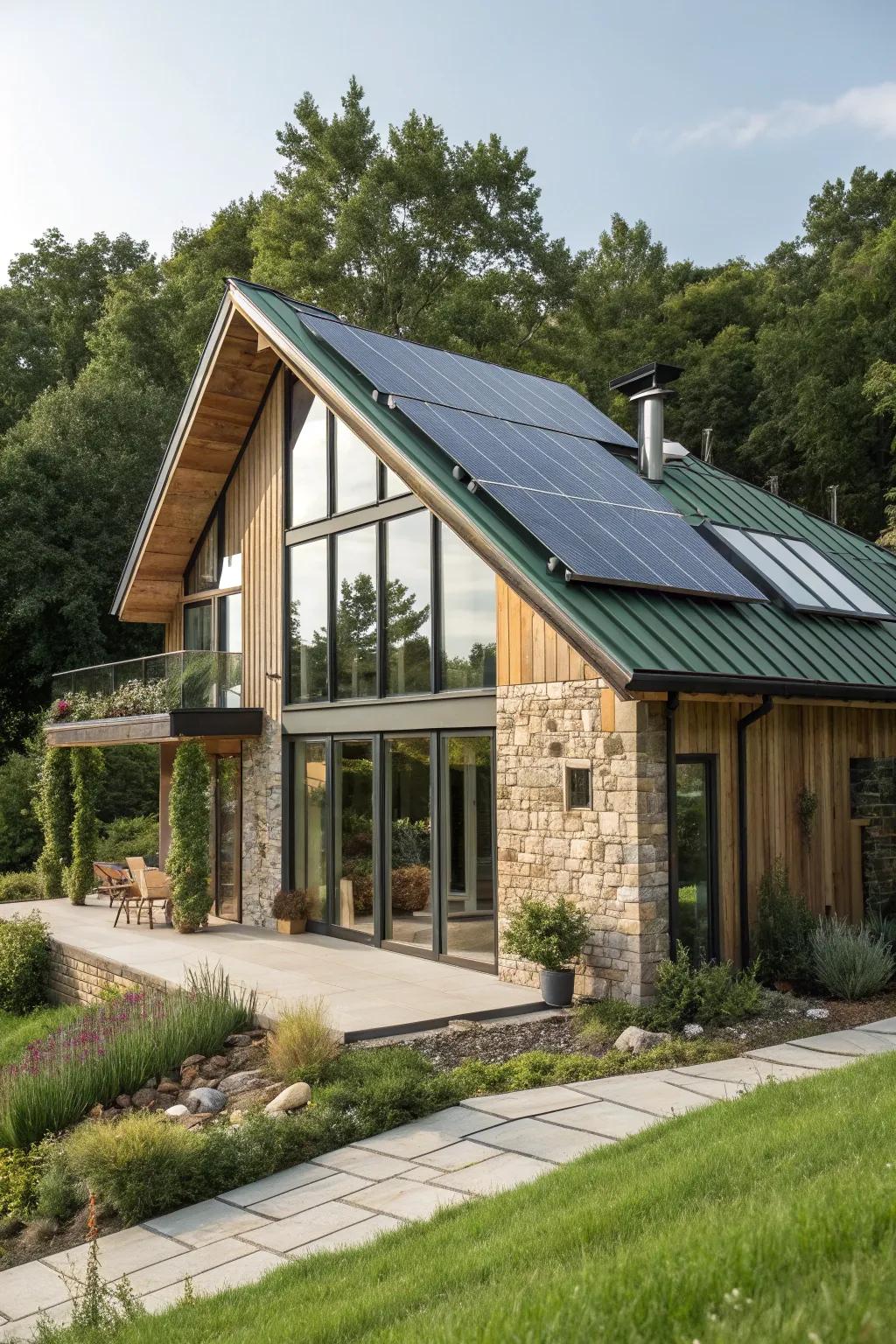 Long-term Resources meets style in this modern eco-friendly home.