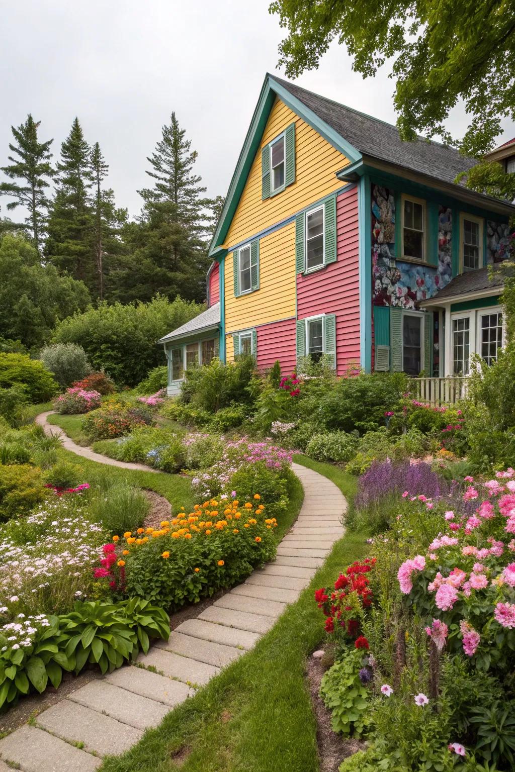 Vibrant and colorful vertical cladding