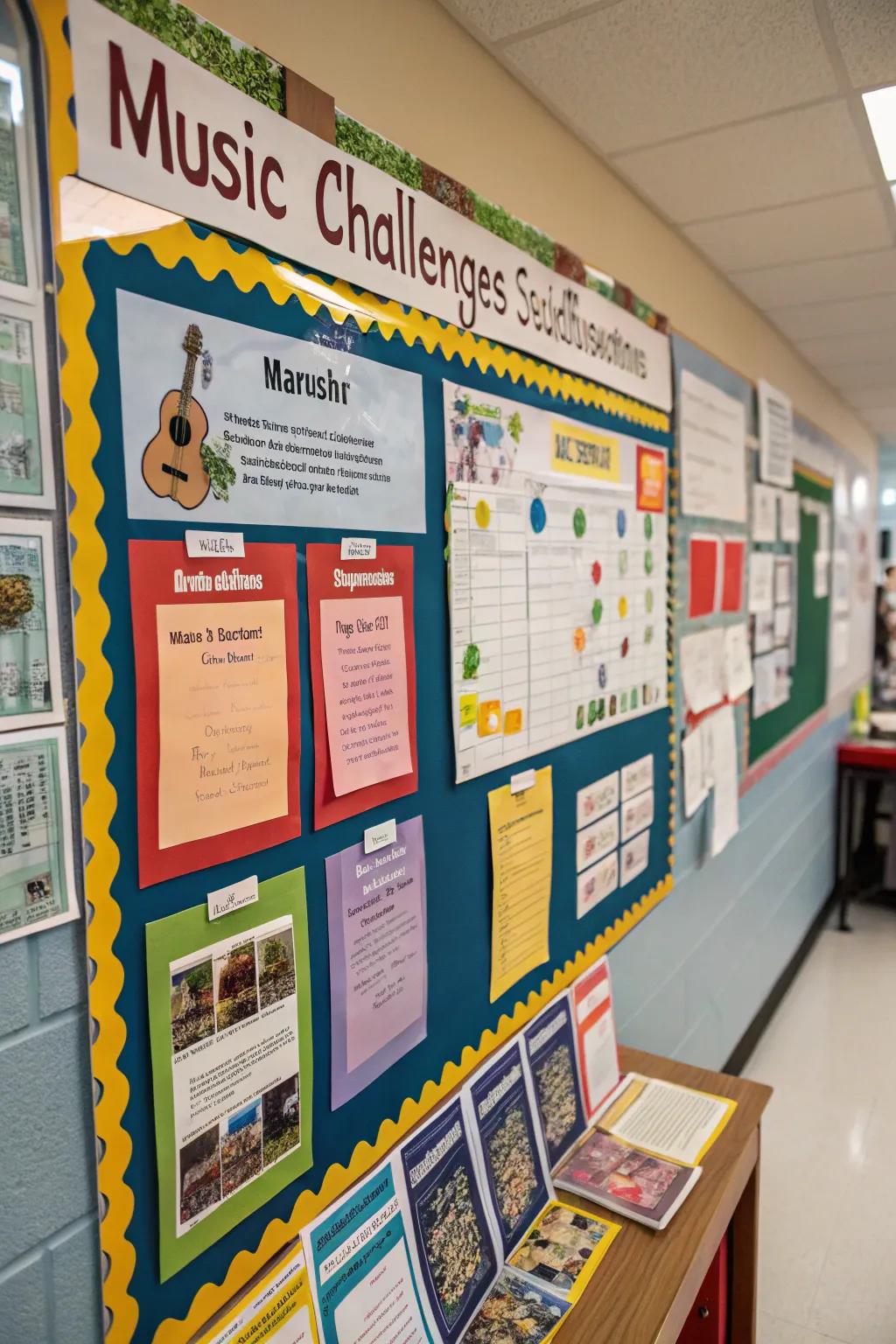 Interactive display board with engaging music activities.