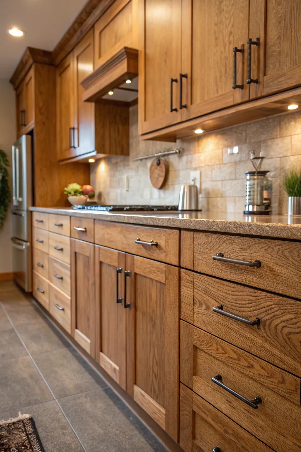 Contrasting grips enhance the modern aesthetic.