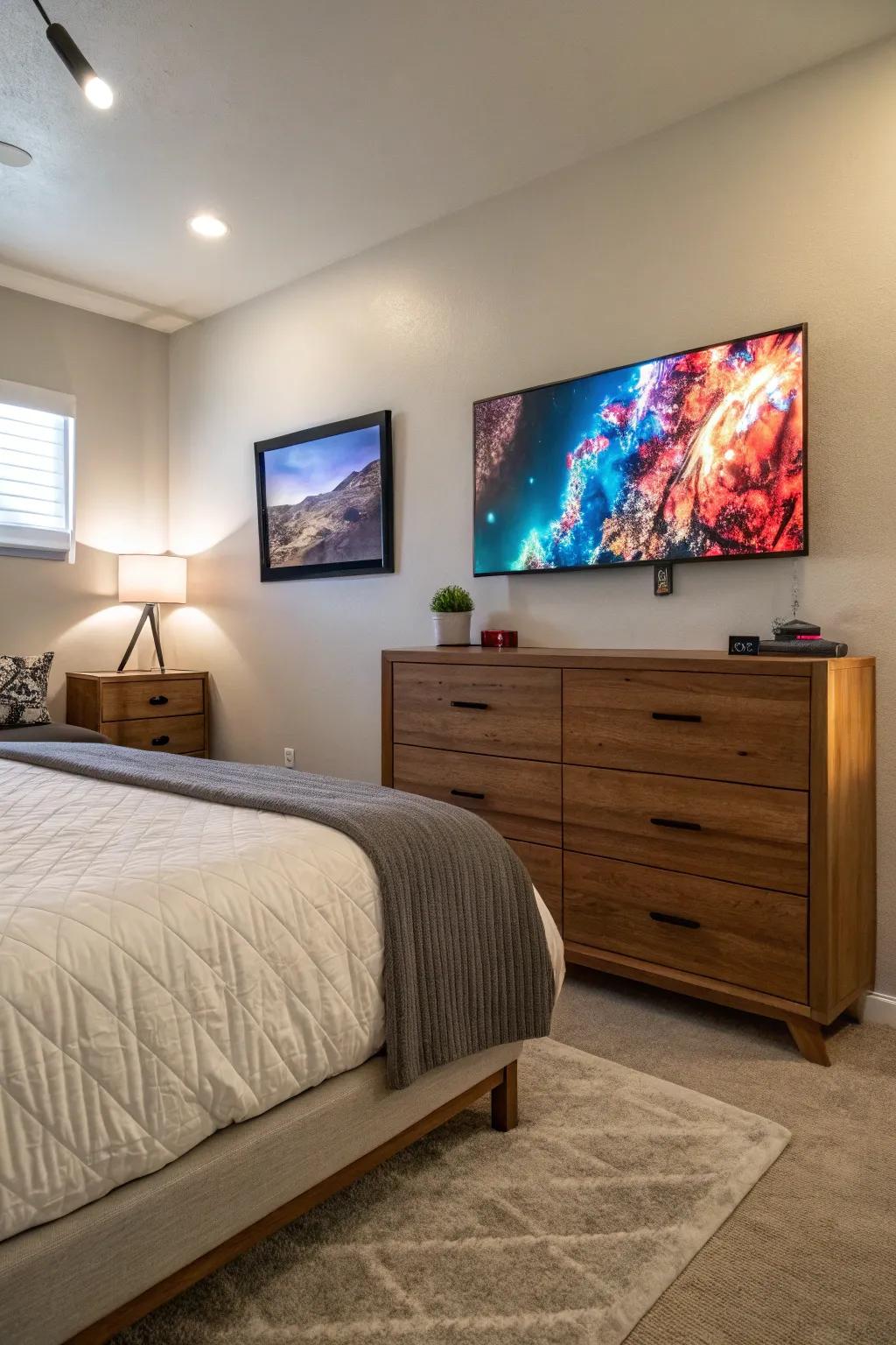 Digital art displays provide a versatile and modern decor alternative.