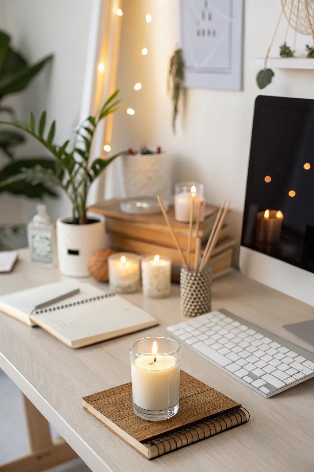 Enhance your workspace with relaxing scents.