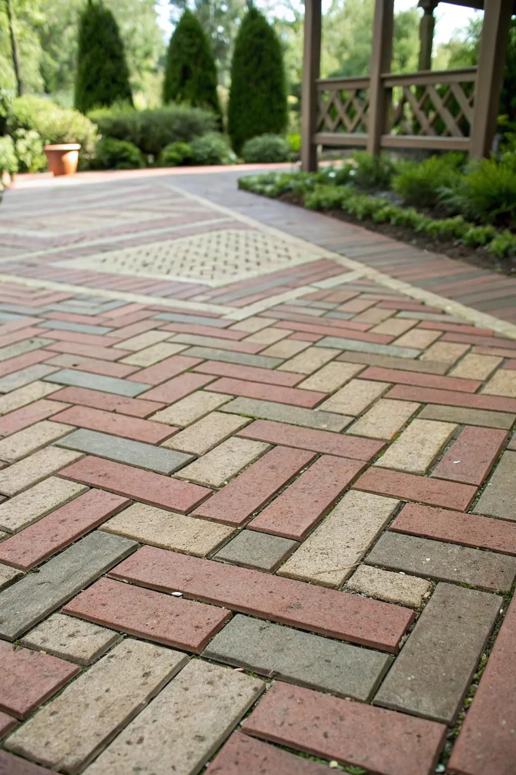 Symmetrical styles give the patio a modern edge