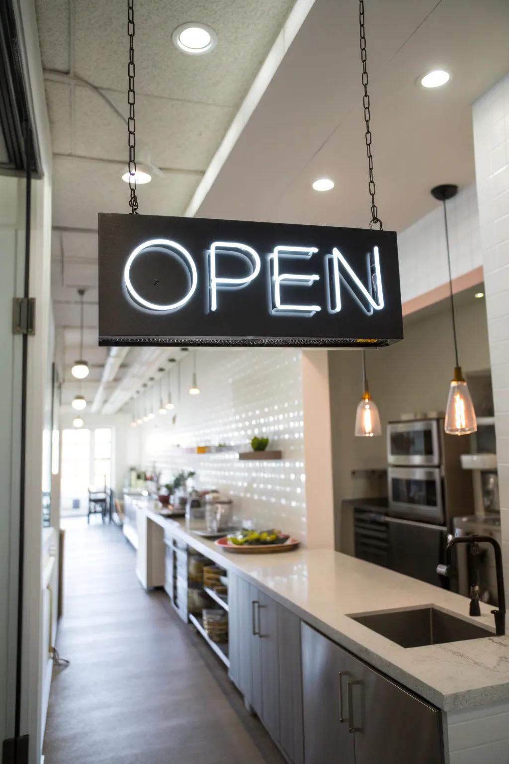 Make a statement with bold lettering in your open display.